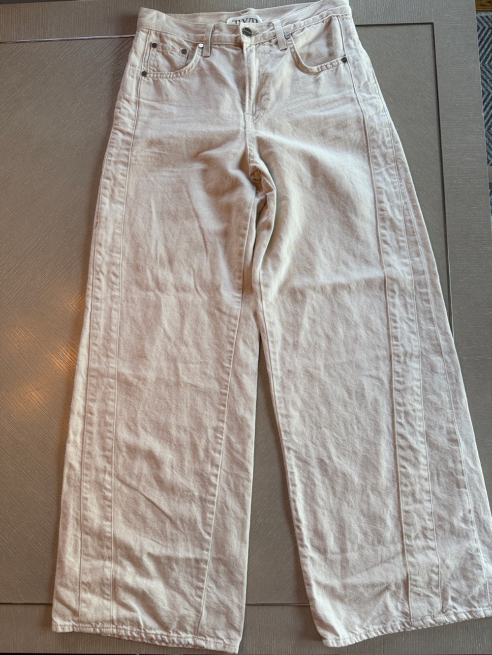 TWP Wide Leg Women's Jeans in Off-White
